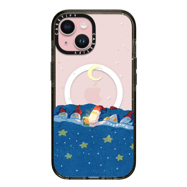 SSEBONG x CASETiFY iPhone 15 ケース ブラック インパクトケース MagSafe対応 LATE NIGHT