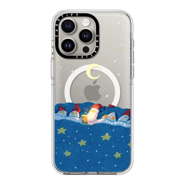 SSEBONG x CASETiFY iPhone 15 Pro Max ケース クリア クリア ケース MagSafe対応 LATE NIGHT