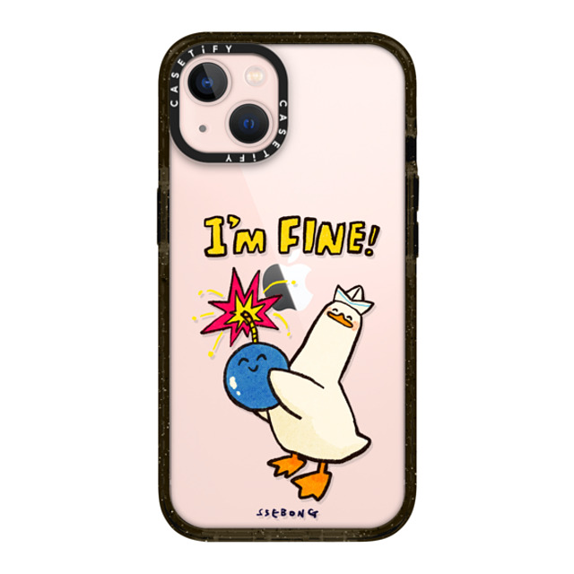 SSEBONG x CASETiFY iPhone 13 ケース ブラック インパクトケース I'm fine thank you and you?