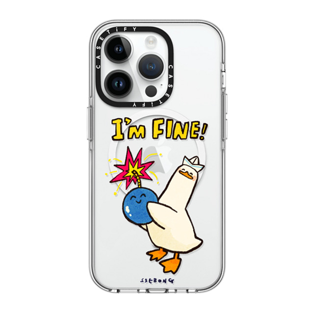 SSEBONG x CASETiFY iPhone 14 Pro ケース クリア クリア ケース MagSafe対応 I'm fine thank you and you?