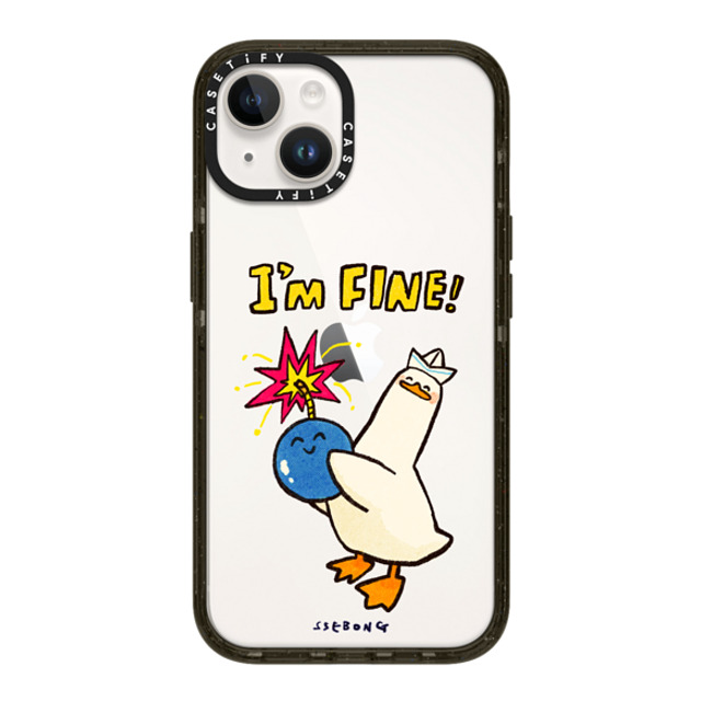 SSEBONG x CASETiFY iPhone 14 ケース ブラック インパクトケース I'm fine thank you and you?