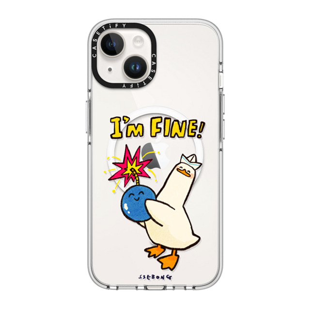 SSEBONG x CASETiFY iPhone 14 ケース クリア クリア ケース MagSafe対応 I'm fine thank you and you?