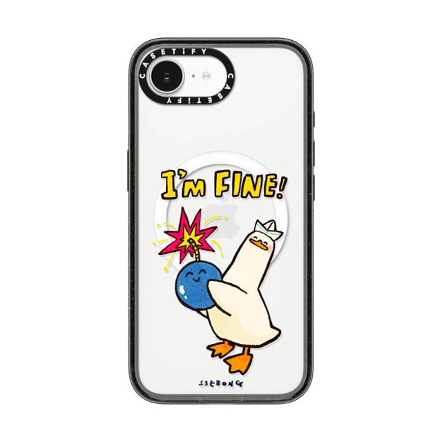 SSEBONG x CASETiFY iPhone 16e Case Animal,Cartoon Black Impact Case MagSafe Compatible I'm fine thank you and you? Back to School SSEBONG x CASETiFY iPhone 16e Case Animal,Cartoon Black Impact Case MagSafe Compatible I'm fine thank you and you? Back to School