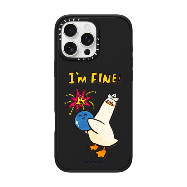 SSEBONG x CASETiFY iPhone 16 Pro Max ケース マットブラック インパクトケース MagSafe対応 I'm fine thank you and you?