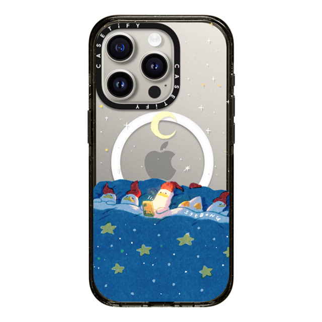 SSEBONG x CASETiFY iPhone 15 Pro ケース ブラック インパクトケース MagSafe対応 LATE NIGHT