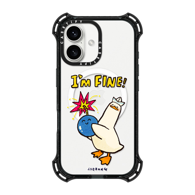 SSEBONG x CASETiFY iPhone 16 Case Black バウンスケース I'm fine thank you and you? SSEBONG x CASETiFY iPhone 16 Case Black バウンスケース I'm fine thank you and you?