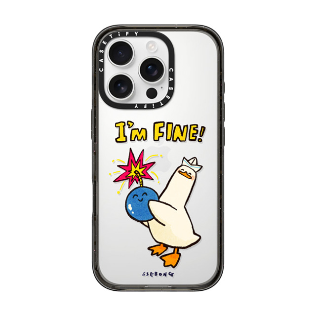 SSEBONG x CASETiFY iPhone 16 Pro ケース ブラック インパクトケース I'm fine thank you and you?