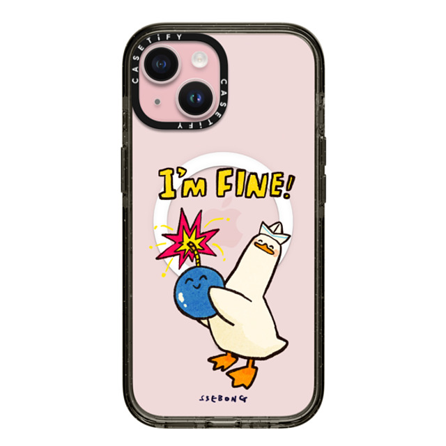 SSEBONG x CASETiFY iPhone 15 Case Animal,Cartoon Black Impact Case MagSafe Compatible I'm fine thank you and you? Back to School SSEBONG x CASETiFY iPhone 15 Case Animal,Cartoon Black Impact Case MagSafe Compatible I'm fine thank you and you? Back to School