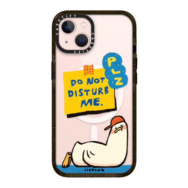 SSEBONG x CASETiFY iPhone 13 ケース ブラック インパクトケース MagSafe対応 PLZ DO NOT DISTURB ME