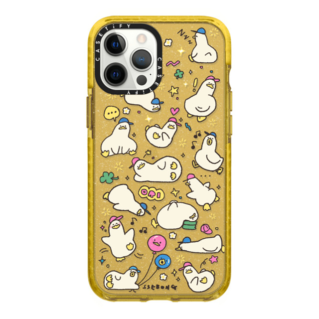 SSEBONG x CASETiFY iPhone 12 Pro Max ケース Yellow (Glitter) インパクトケース DUCKS