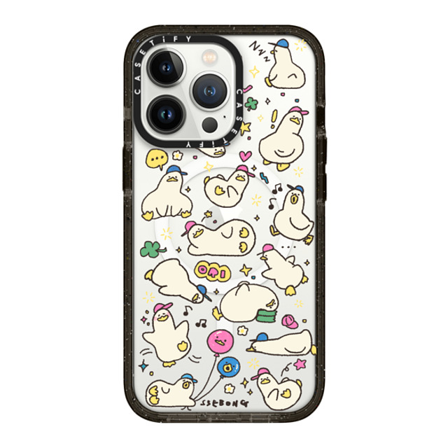 SSEBONG x CASETiFY iPhone 13 Pro Case Animal,Cartoon Black Impact Case MagSafe Compatible DUCKS Father's Day SSEBONG x CASETiFY iPhone 13 Pro Case Animal,Cartoon Black Impact Case MagSafe Compatible DUCKS Father's Day
