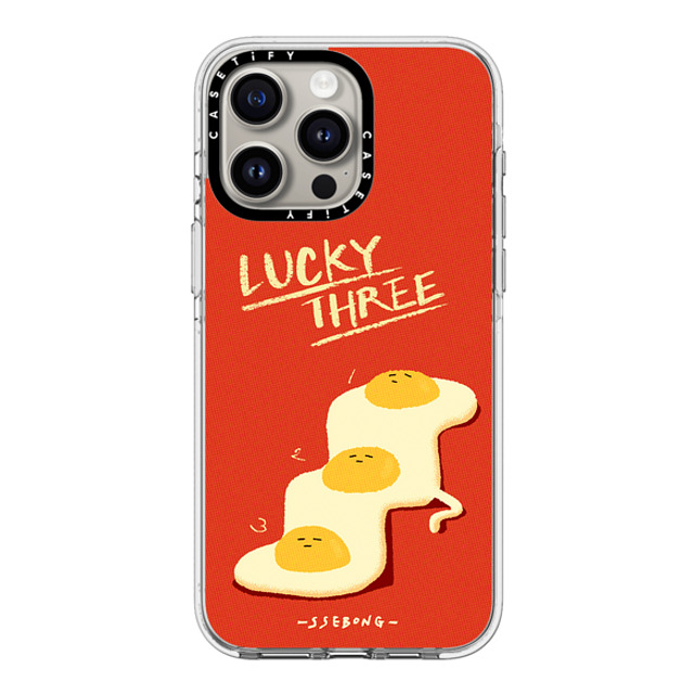 SSEBONG x CASETiFY iPhone 15 Pro Max ケース クリア クリア ケース MagSafe対応 LUCKY THREE