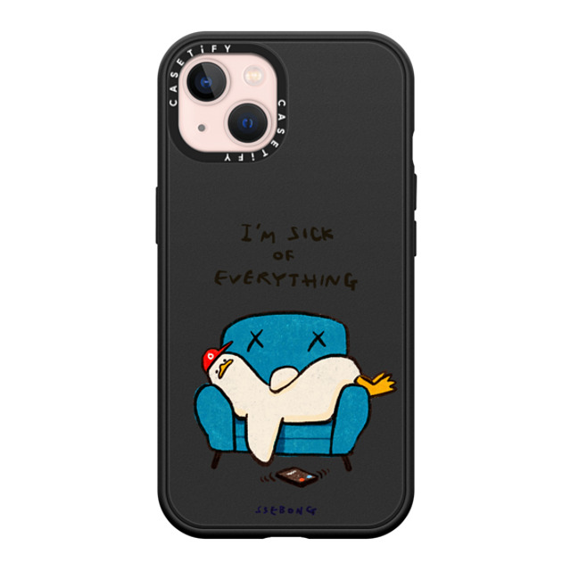 SSEBONG x CASETiFY iPhone 13 ケース マットブラック インパクトケース MagSafe対応 I'm sick of everything