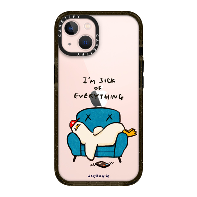 SSEBONG x CASETiFY iPhone 13 ケース ブラック インパクトケース I'm sick of everything