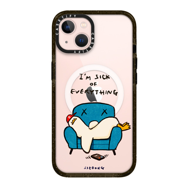 SSEBONG x CASETiFY iPhone 13 ケース ブラック インパクトケース MagSafe対応 I'm sick of everything