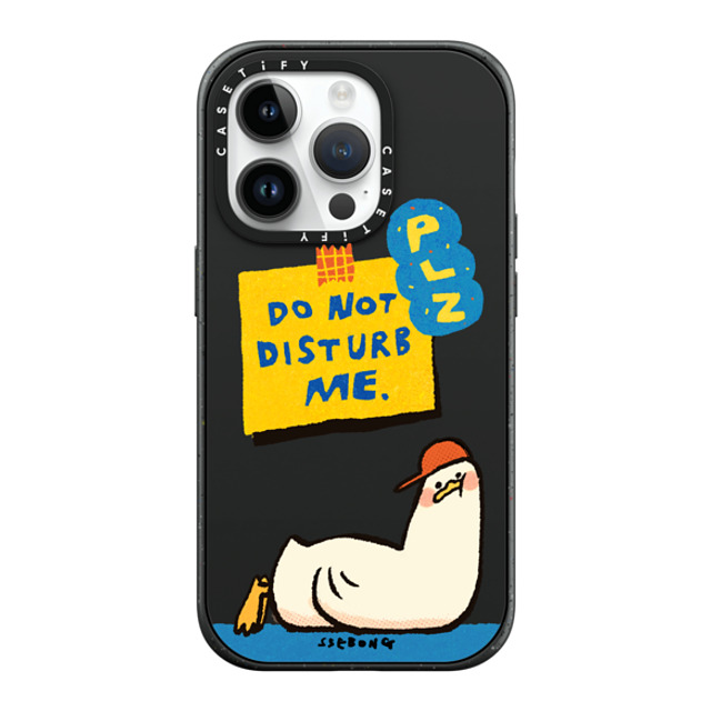 SSEBONG x CASETiFY iPhone 14 Pro ケース マットブラック インパクトケース MagSafe対応 PLZ DO NOT DISTURB ME