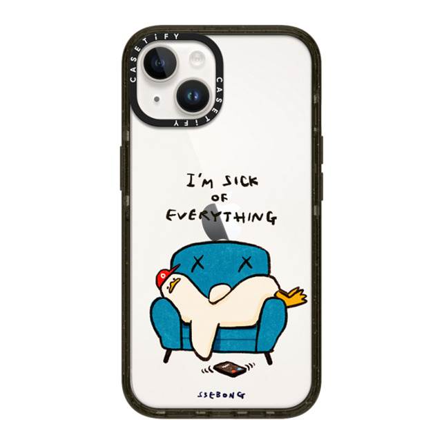 SSEBONG x CASETiFY iPhone 14 ケース ブラック インパクトケース I'm sick of everything