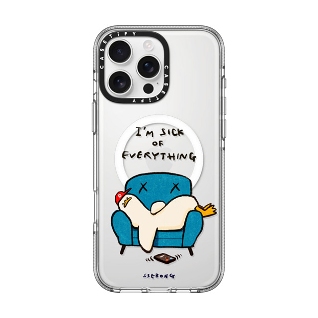 SSEBONG x CASETiFY iPhone 16 Pro Max ケース クリア クリア ケース MagSafe対応 I'm sick of everything