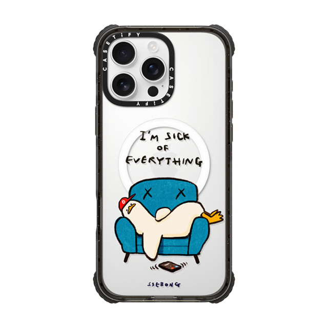 SSEBONG x CASETiFY iPhone 16 Pro Max ケース Animal,Cartoon ブラック ウルトラ インパクトケース MagSafe 対応 I'm sick of everything Father's Day SSEBONG x CASETiFY iPhone 16 Pro Max ケース Animal,Cartoon ブラック ウルトラ インパクトケース MagSafe 対応 I'm sick of everything Father's Day