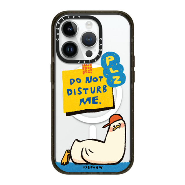 SSEBONG x CASETiFY iPhone 14 Pro ケース ブラック インパクトケース MagSafe対応 PLZ DO NOT DISTURB ME