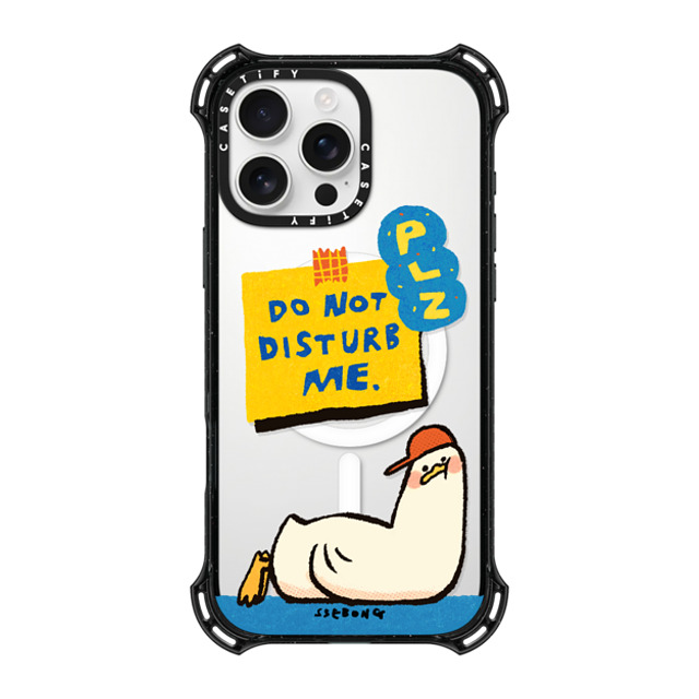 SSEBONG x CASETiFY iPhone 16 Pro Max ケース ブラック バウンスケース PLZ DO NOT DISTURB ME