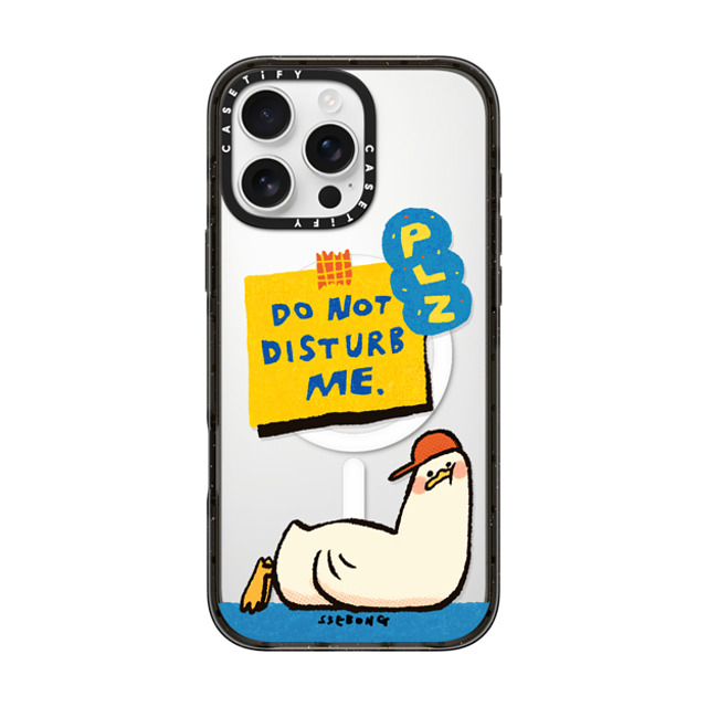 SSEBONG x CASETiFY iPhone 16 Pro Max ケース ブラック インパクトケース MagSafe対応 PLZ DO NOT DISTURB ME