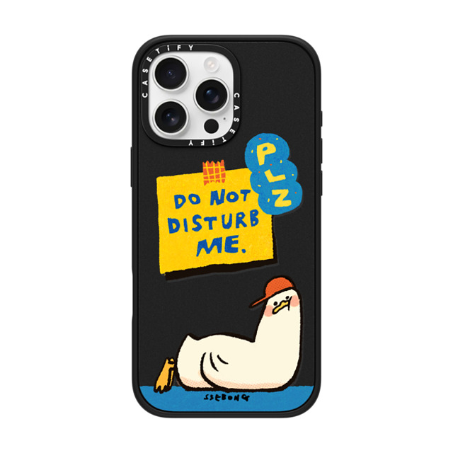 SSEBONG x CASETiFY iPhone 16 Pro Max ケース マットブラック インパクトケース MagSafe対応 PLZ DO NOT DISTURB ME