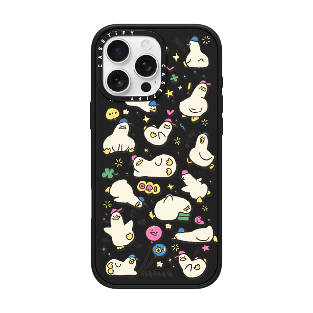 SSEBONG x CASETiFY iPhone 16 Pro Max ケース マットブラック インパクトケース MagSafe対応 DUCKS