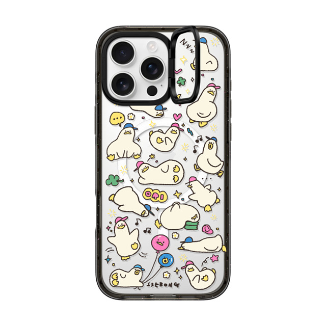 SSEBONG x CASETiFY iPhone 16 Pro Max ケース ブラック インパクトリングスタンドケース MagSafe対応 DUCKS