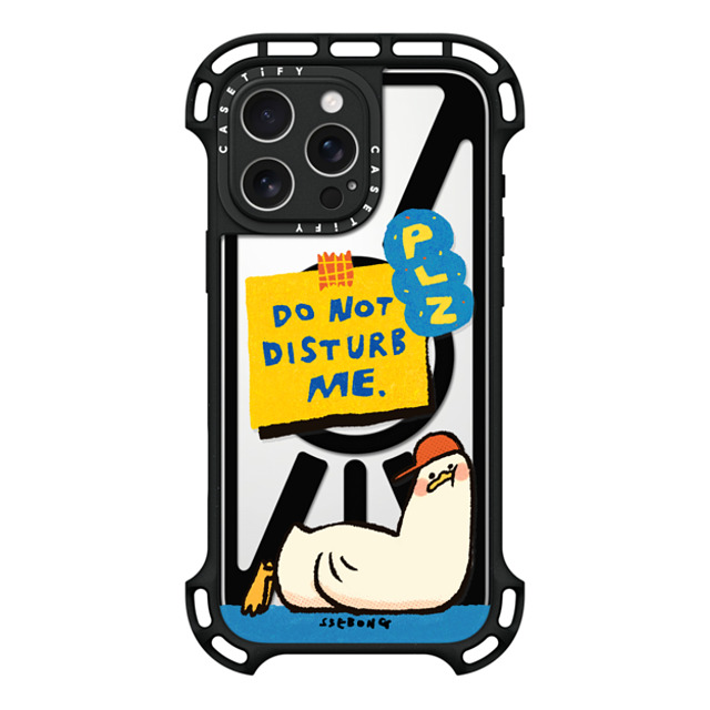 SSEBONG x CASETiFY iPhone 16 Pro Max ケース ブラック ウルトラ バウンスケース MagSafe対応 PLZ DO NOT DISTURB ME