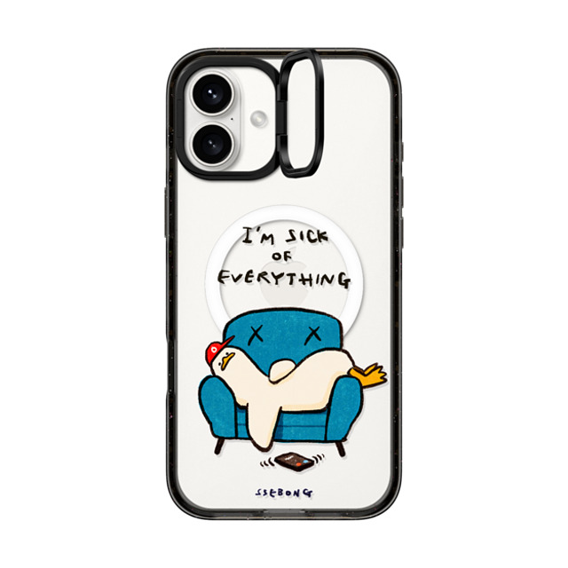 SSEBONG x CASETiFY iPhone 16 Plus Case Animal,Cartoon Black インパクトリングスタンドケース MagSafe対応 I'm sick of everything Father's Day SSEBONG x CASETiFY iPhone 16 Plus Case Animal,Cartoon Black インパクトリングスタンドケース MagSafe対応 I'm sick of everything Father's Day