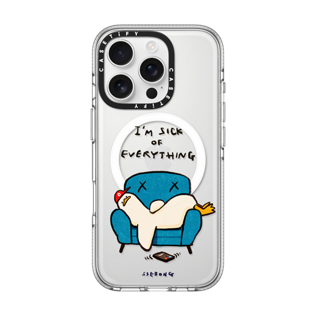 SSEBONG x CASETiFY iPhone 16 Pro ケース クリア クリア ケース MagSafe対応 I'm sick of everything