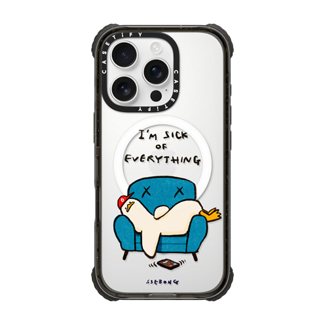 SSEBONG x CASETiFY iPhone 16 Pro ケース Animal,Cartoon ブラック ウルトラ インパクトケース MagSafe 対応 I'm sick of everything Father's Day SSEBONG x CASETiFY iPhone 16 Pro ケース Animal,Cartoon ブラック ウルトラ インパクトケース MagSafe 対応 I'm sick of everything Father's Day