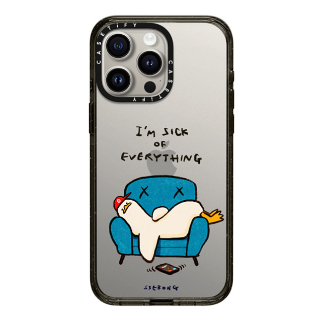 SSEBONG x CASETiFY iPhone 15 Pro Max ケース ブラック インパクトケース I'm sick of everything