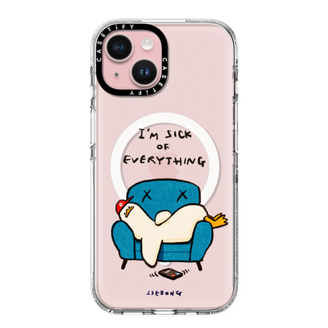 SSEBONG x CASETiFY iPhone 15 ケース クリア クリア ケース MagSafe対応 I'm sick of everything