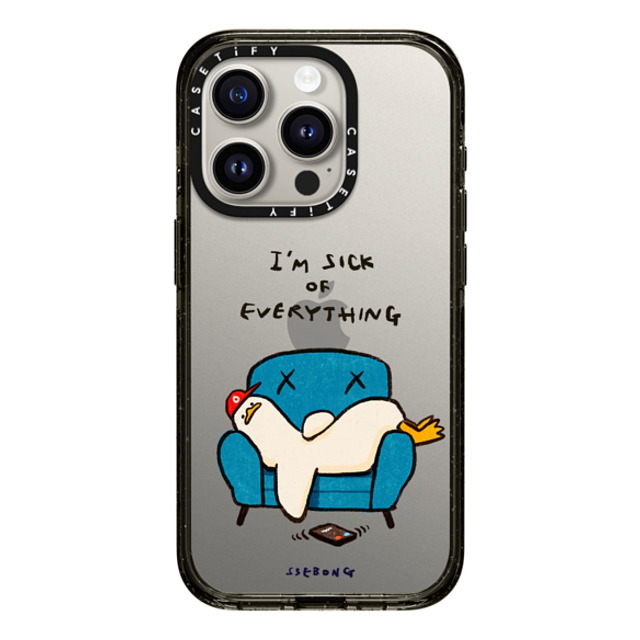 SSEBONG x CASETiFY iPhone 15 Pro ケース ブラック インパクトケース I'm sick of everything