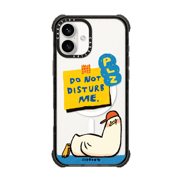 SSEBONG x CASETiFY iPhone 16 Plus ケース ブラック ウルトラ インパクトケース MagSafe 対応 PLZ DO NOT DISTURB ME