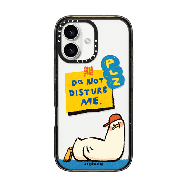 SSEBONG x CASETiFY iPhone 16 ケース ブラック インパクトケース PLZ DO NOT DISTURB ME