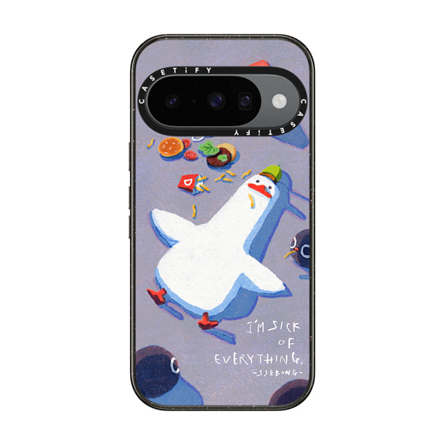 SSEBONG x CASETiFY Pixel 10 Case Animal,Cartoon Black Impact Magnetic Case Crime scene