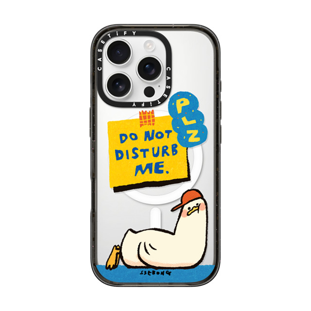 SSEBONG x CASETiFY iPhone 16 Pro ケース ブラック インパクトケース MagSafe対応 PLZ DO NOT DISTURB ME