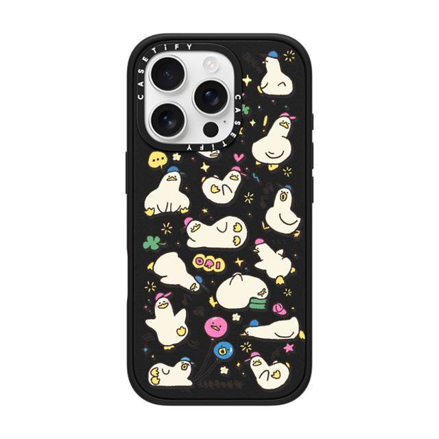 SSEBONG x CASETiFY iPhone 16 Pro ケース マットブラック インパクトケース MagSafe対応 DUCKS