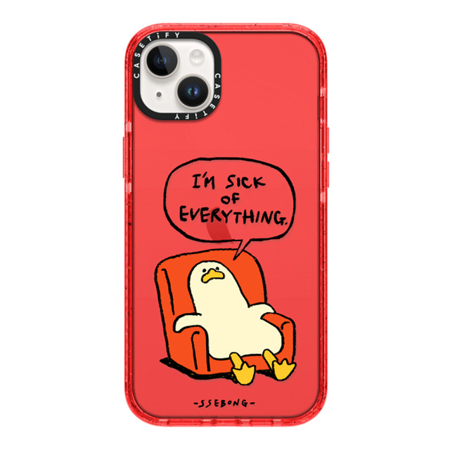 SSEBONG x CASETiFY iPhone 14 Plus ケース Animal,Cartoon レッド インパクトケース Melting duck Mother's Day SSEBONG x CASETiFY iPhone 14 Plus ケース Animal,Cartoon レッド インパクトケース Melting duck Mother's Day