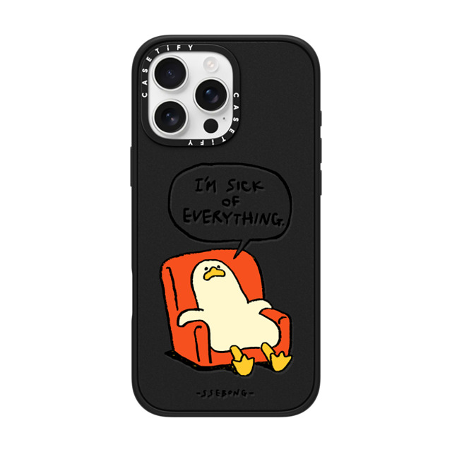 SSEBONG x CASETiFY iPhone 16 Pro Max ケース マットブラック インパクトケース MagSafe対応 Melting duck