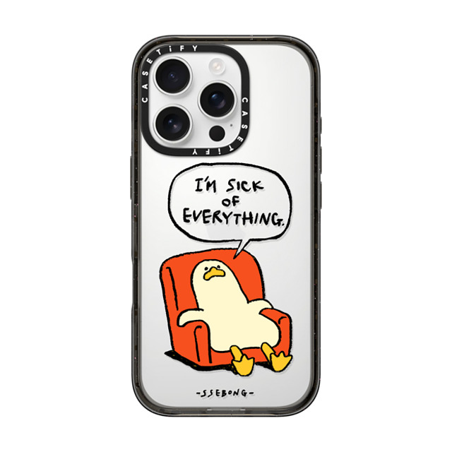 SSEBONG x CASETiFY iPhone 16 Pro ケース ブラック インパクトケース Melting duck