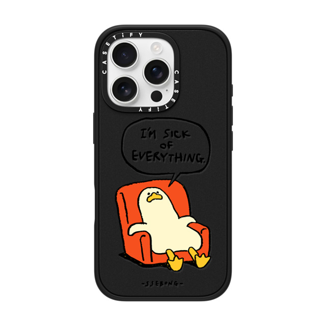 SSEBONG x CASETiFY iPhone 16 Pro ケース マットブラック インパクトケース Melting duck