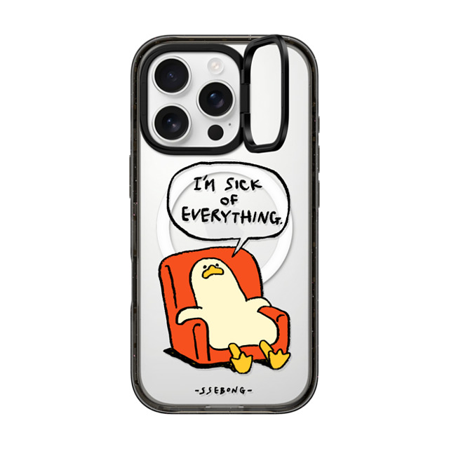 SSEBONG x CASETiFY iPhone 16 Pro ケース ブラック インパクトリングスタンドケース MagSafe対応 Melting duck