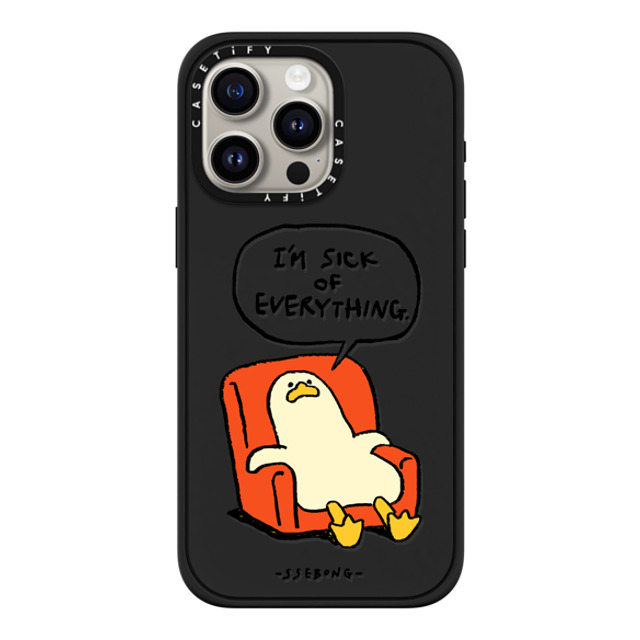 SSEBONG x CASETiFY iPhone 15 Pro Max ケース マットブラック インパクトケース MagSafe対応 Melting duck