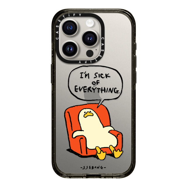 SSEBONG x CASETiFY iPhone 15 Pro ケース ブラック インパクトケース Melting duck