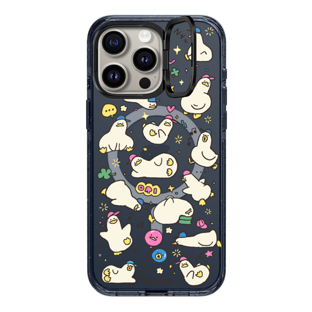 SSEBONG x CASETiFY iPhone 15 Pro Max ケース Classic Blue インパクトリングスタンドケース MagSafe対応 DUCKS
