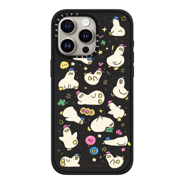 SSEBONG x CASETiFY iPhone 15 Pro Max ケース マットブラック インパクトケース MagSafe対応 DUCKS